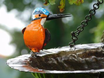 Hangende Voederschaal Vogels met Ketting - Metaal - Handgemaakt