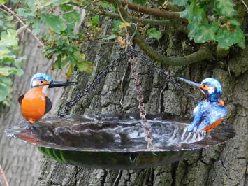 Hangende Voederschaal Vogels met Ketting - Metaal - Handgemaakt