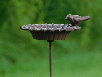 Bird bath on Pin - Garden Stick - Cast iron - Dark brown