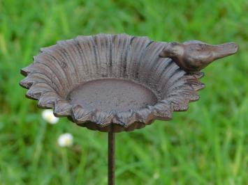 Bird bath on Pin - Garden Stick - Cast iron - Dark brown