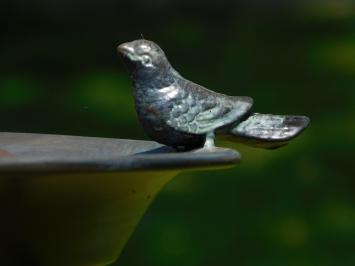 Bird Bath with Little Birds – 75 cm – Rustic Blue – Metal