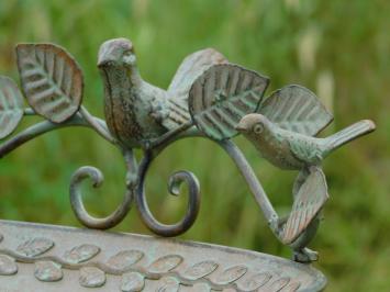 Vogelbad / Voederschaal met Vogeltjes - Staand - 82 cm - Metaal