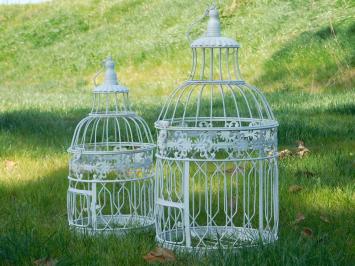 Set of 2 Classic Bird Cages | Metal | Garden Decoration