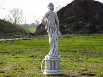Vrouw met Waterkruiken op Sokkel - 100 cm - Steen