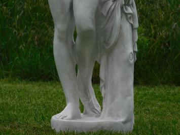 Beeld Vrouw met Appel - 115 cm - Polystone - Wit met Grijs