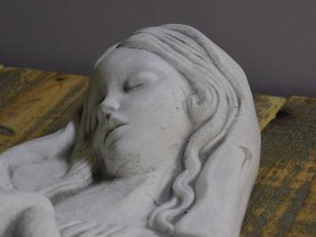 Woman with Child - Stone - White with Grey - Sculpture