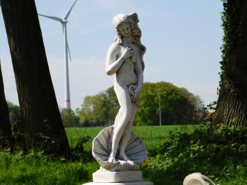 Statue Woman with Shell on Pedestal - 140 cm - Stone