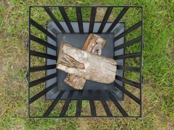 Classic Fire basket with Bottom Plate - Square - 40 x 40 cm - Black