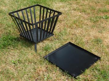 Classic Fire basket with Bottom Plate - Square - 40 x 40 cm - Black