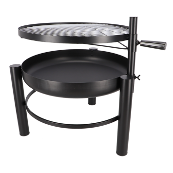 Vuurschaal met BBQ Rooster - Zwart