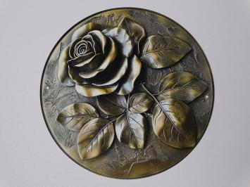 Wall sign Rose with Leaf - Metal
