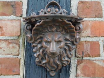 Wandkonsole Löwenkopf - Braun - Gusseisen