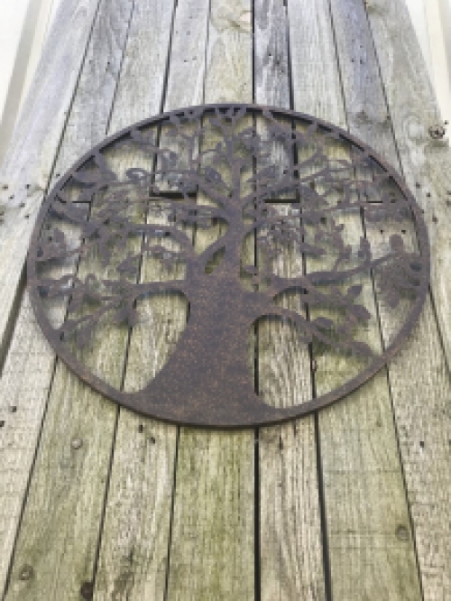 Metal wall ornament ''the tree of life'', with birds