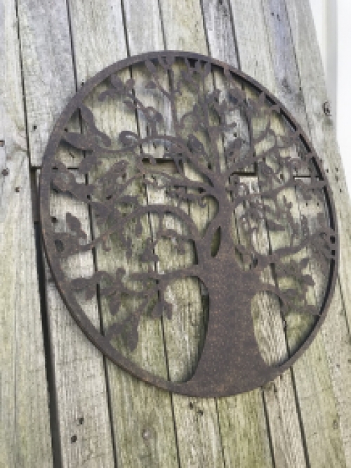 Wandschmuck aus Metall ''Baum des Lebens'', mit Vögeln