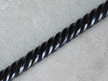 Walking cane with spiral shape - nickel handle - unique model - black