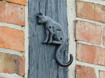 Wall hook Cat - Cast iron - Black