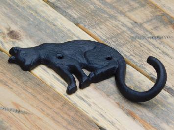 Wall hook Cat - Cast iron - Black