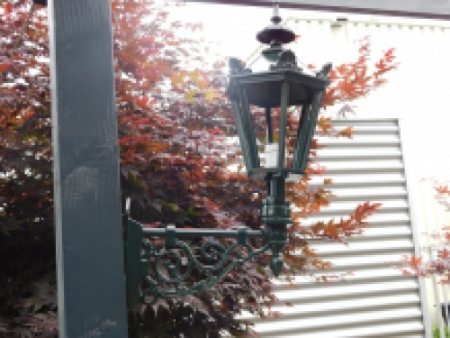 Outdoor lamp / wall lamp, aluminum - green, castle arm + small shade
