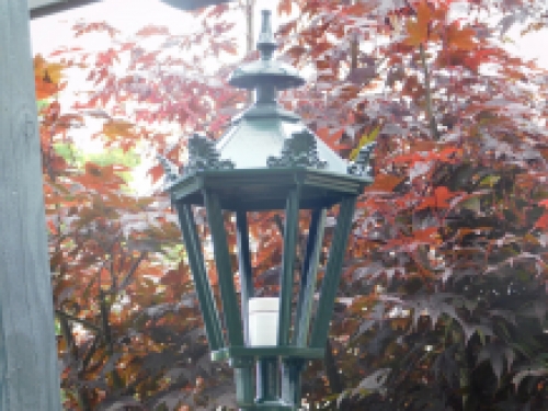Outdoor lamp / wall lamp, aluminum - green, castle arm + small shade