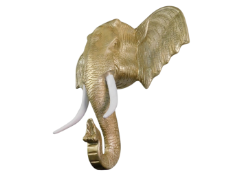 Wandornament Olifantenkop XXL - 105 cm - Lichtgoud - Polystone