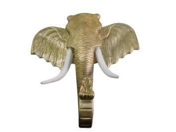 Wandornament Olifantenkop XXL - 105 cm - Lichtgoud - Polystone