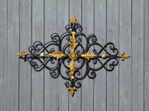 Wall ornament Vie - window grille - black and gold - wrought iron, only 2