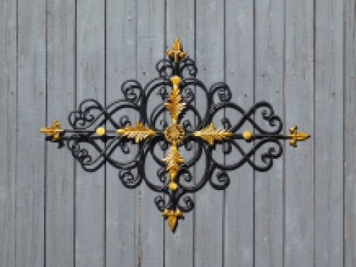 Wall ornament Vie - window grille - black and gold - wrought iron, only 2