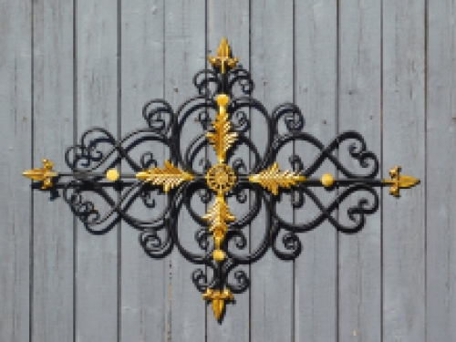 Wall ornament Vie - window grille - black and gold - wrought iron, only 2