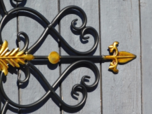 Wall ornament Vie - window grille - black and gold - wrought iron, only 2