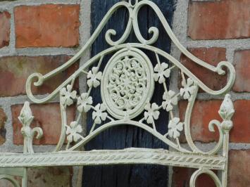 Vintage Wall Rack with Hooks - Old White - Wrought Iron