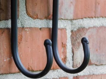 Vintage Wall Rack with Hooks - Wrought Iron brown