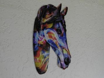 Wandschild Pferdekopf - 50 cm - Vollfarbe - Metall