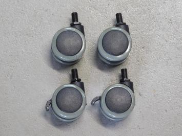 Set of 4 castors - Black with Grey - Plastic