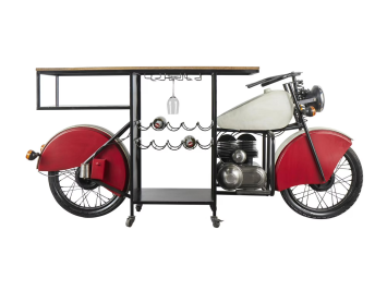 Vintage Motor Bartafel / Wijnbar – Industriële Blikvanger – ca. 225 cm breed