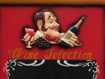 Klassiek Wandbord Hout - Wine Selection - 3D
