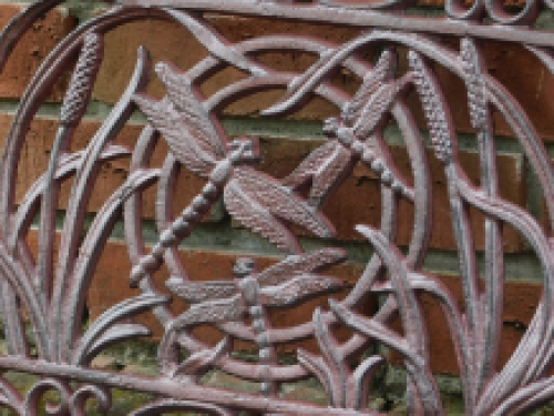 Wall ornament / doormat with dragonflies - cast iron