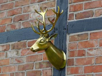 Wanddekoration Hirsch - gold - alu