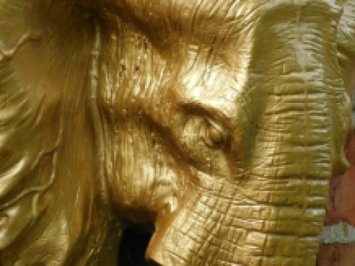 Wall ornament elephant - gold - polystone