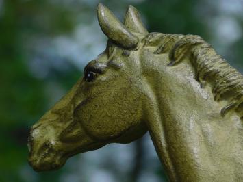 Beeld Paard - olijfgroen - massief ijzer