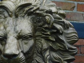 One-off: Large Lion's Head on Stand - 120 cm - Metal