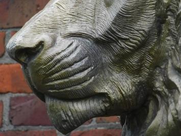 One-off: Large Lion's Head on Stand - 120 cm - Metal