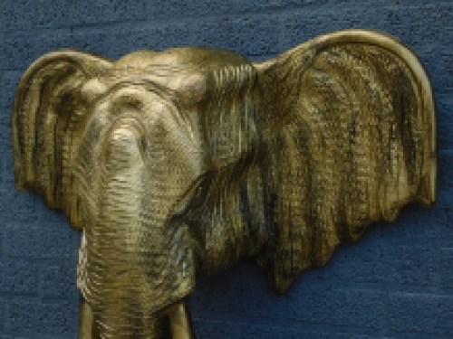 Large wall ornament of an elephant, gold-black look, very large and sturdy!