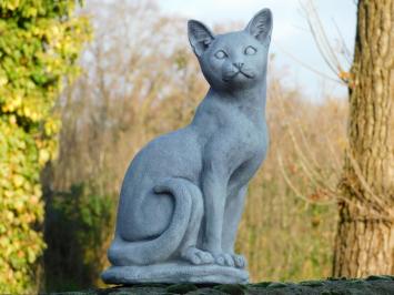 Sitzende Katze - Stein - 40 cm - Gartenstatue