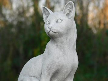 Sitting Cat - Stone - 40 cm - Garden Statue