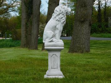 Seated Lion on Pedestal - 95 cm - Stone