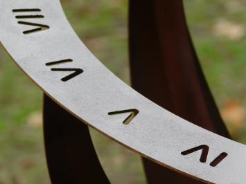 Handmade Metal Sundial on a Stone Plinth - 140 cm high - Rusty Steel Finish