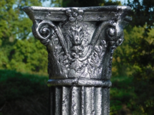 Pedestal - column - silver - polystone