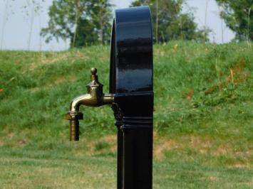 Stehbrunnen - Schwarz - Aluminium - Messing Wasserhahn